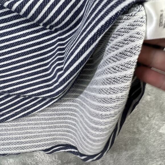 Knit Shirt Womens Sz L Blue White Striped Nautical 3/4 Sleeves - Picture 7 of 10